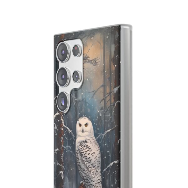 Snowy Owl In Forest Flexi Case - Image 13