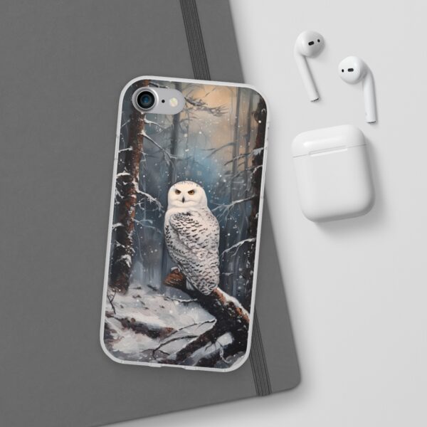 Snowy Owl In Forest Flexi Case - Image 4