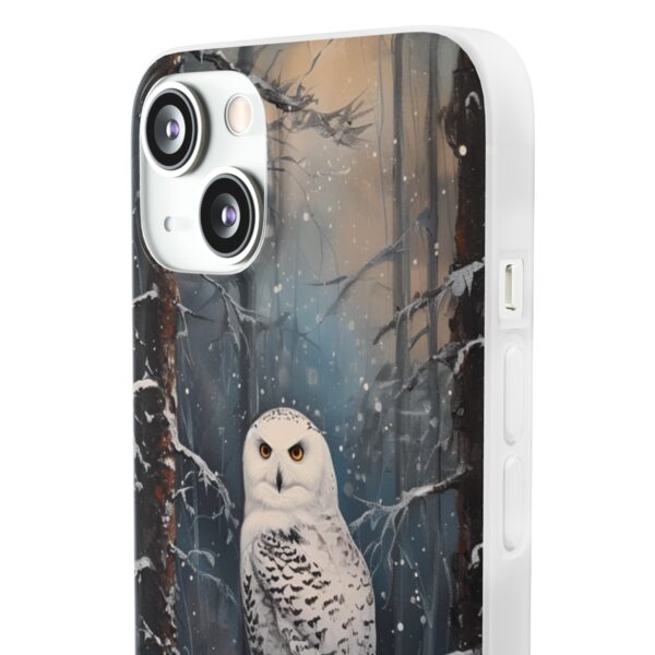 Snowy Owl In Forest Flexi Case - Image 5