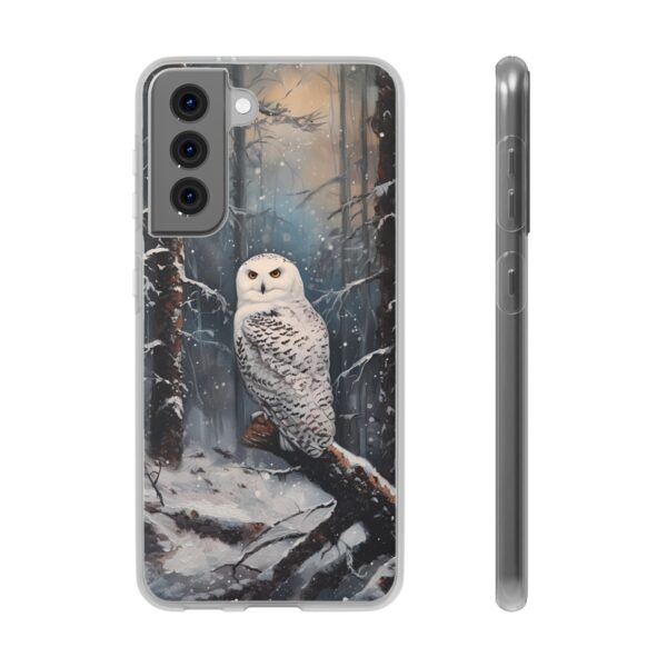 Snowy Owl In Forest Flexi Case - Image 7