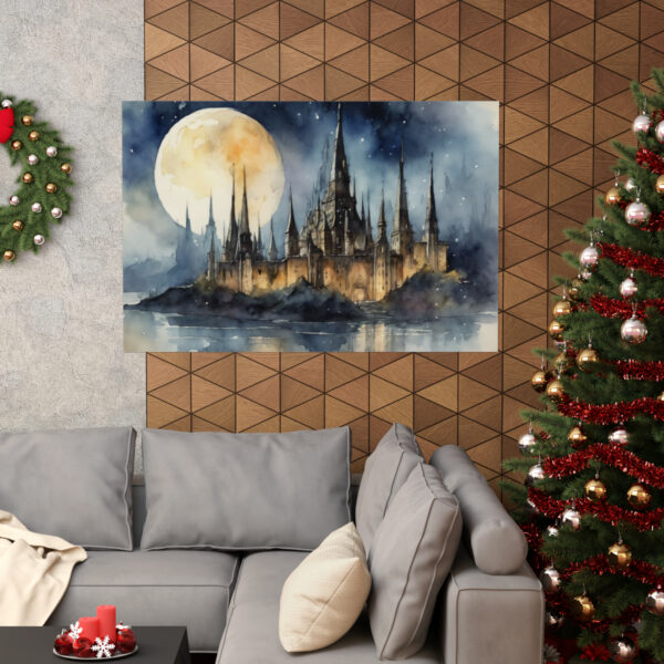 Moonlit Citadel Horizontal Poster