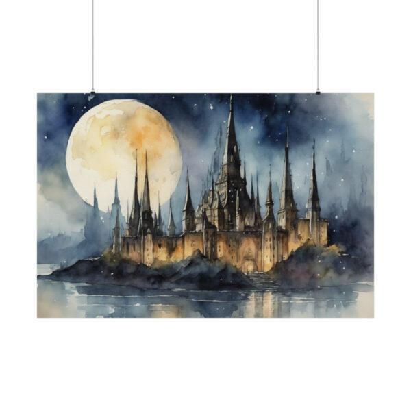 Moonlit Citadel Horizontal Poster - Image 2