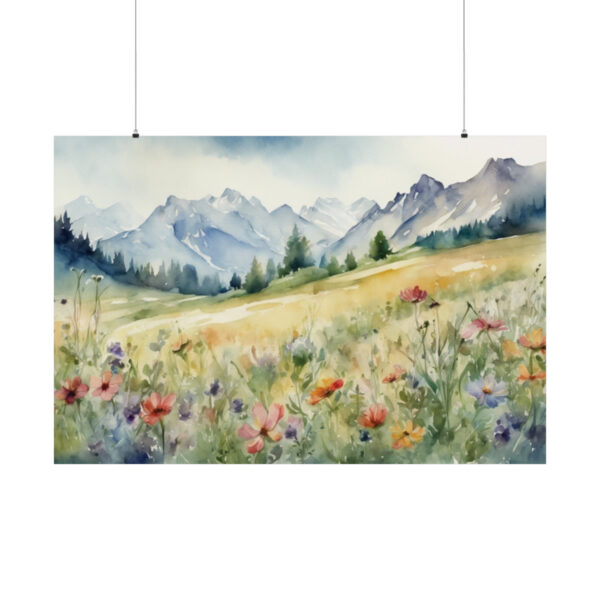 Wildflowers Across The Alps Horizontal Poster - Image 6