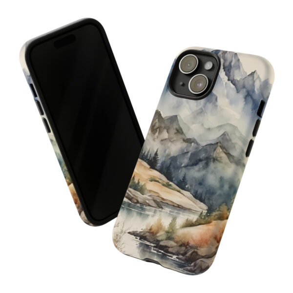 Serene Lake By Mountain Watercolour Tough Case - Image 11