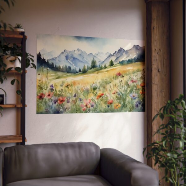 Wildflowers Across The Alps Horizontal Poster - Image 2
