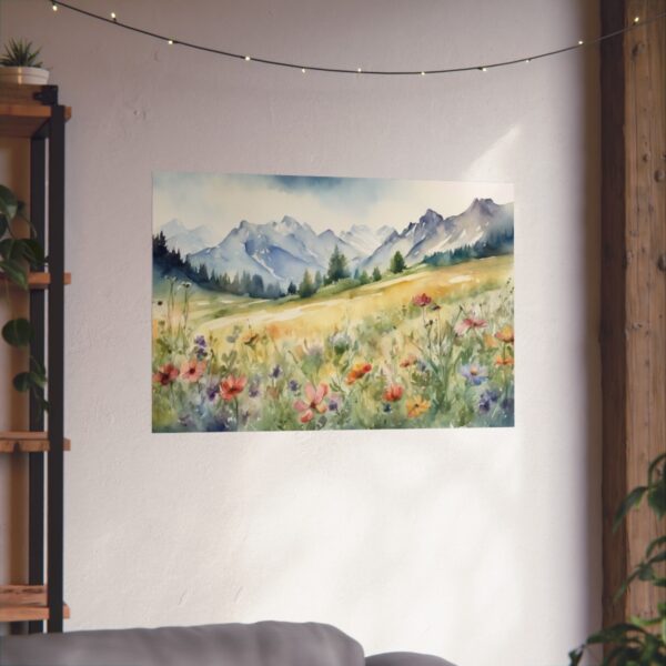 Wildflowers Across The Alps Horizontal Poster - Image 3