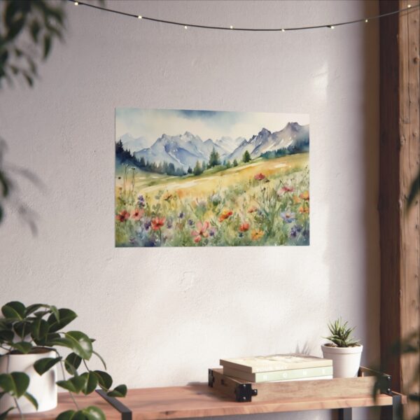 Wildflowers Across The Alps Horizontal Poster - Image 4