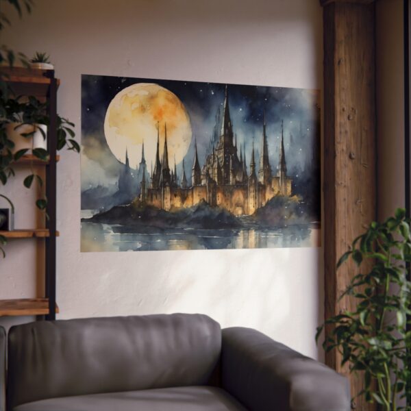 Moonlit Citadel Horizontal Poster - Image 3