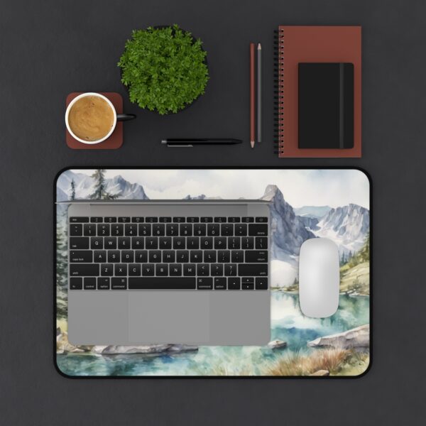 Crystal Clear Alpine Lake Watercolour Mouse Pad - Image 2