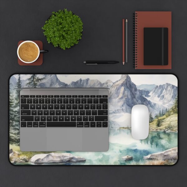Crystal Clear Alpine Lake Watercolour Mouse Pad - Image 3