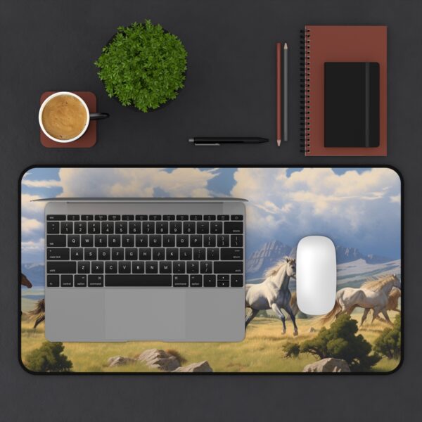 Horses Roaming Across Landscape Mouse Pad - Image 3