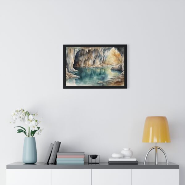 Cave With Crystal Clear Lake Framed Poster - Image 2