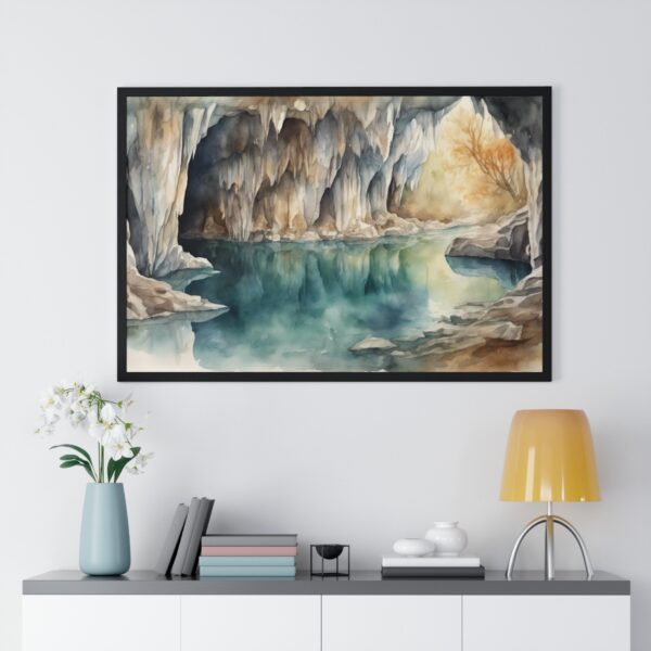 Cave With Crystal Clear Lake Framed Poster - Image 4