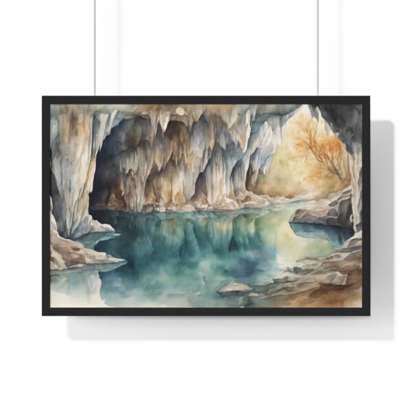 Cave With Crystal Clear Lake Framed Poster - Image 6