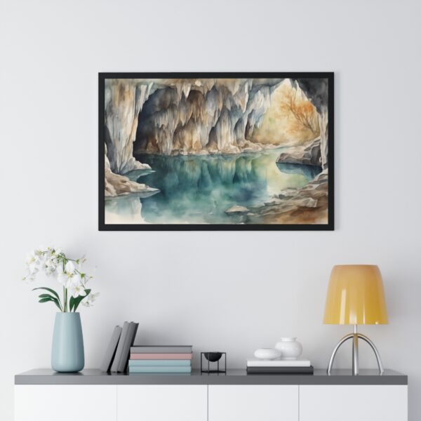 Cave With Crystal Clear Lake Framed Poster - Image 3