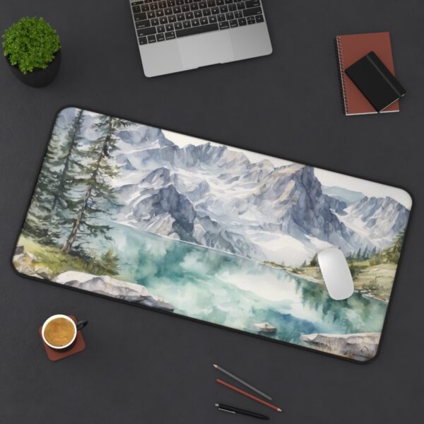 Crystal Clear Alpine Lake Watercolour Mouse Pad