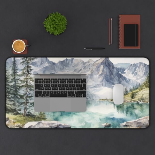 Crystal Clear Alpine Lake Watercolour Mouse Pad - Image 4