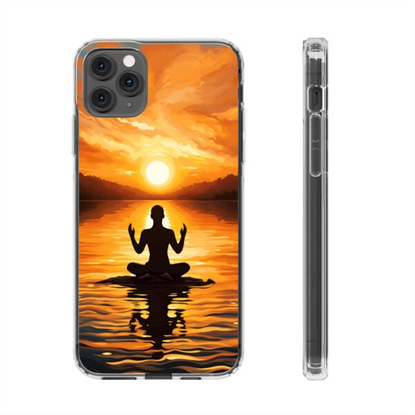 Yogi Meditating Oil Painting Clear Case - Image 2