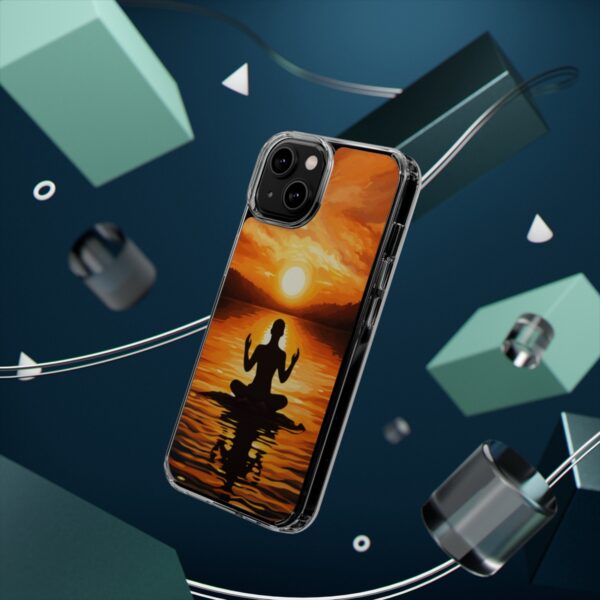 Yogi Meditating Oil Painting Clear Case - Image 5