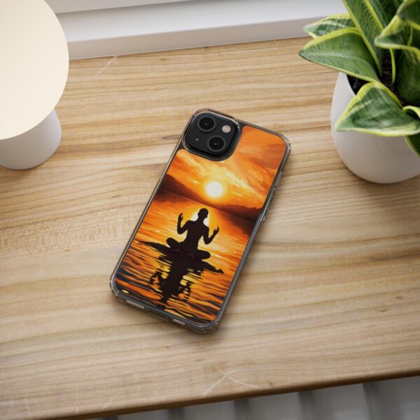 Yogi Meditating Oil Painting Clear Case - Image 6