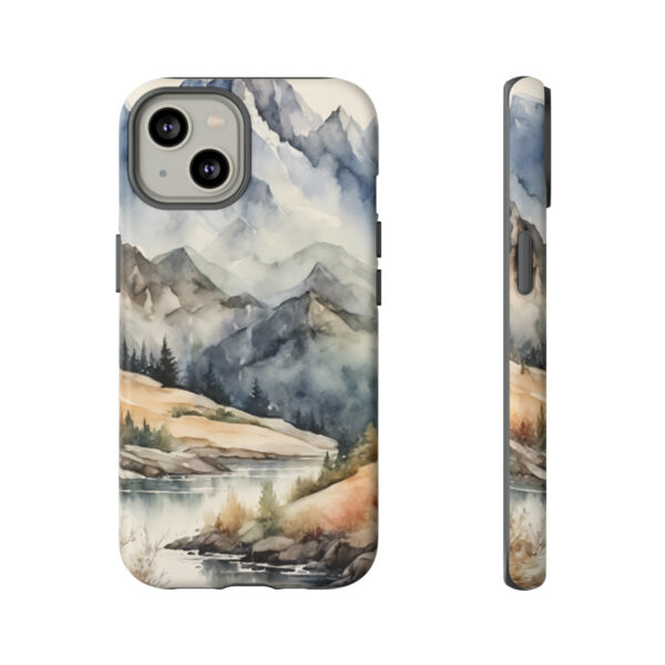 Serene Lake By Mountain Watercolour Tough Case - Image 5