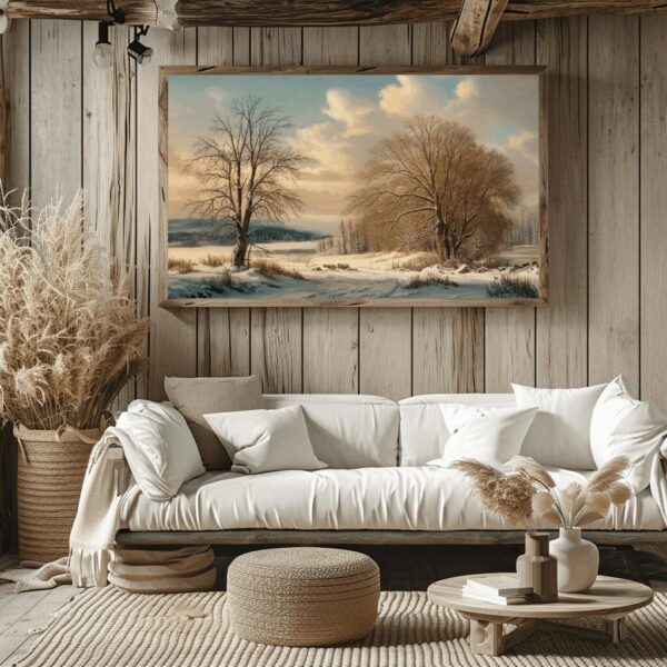 Vintage Snowy Landscape Printable Wall Art - Image 6