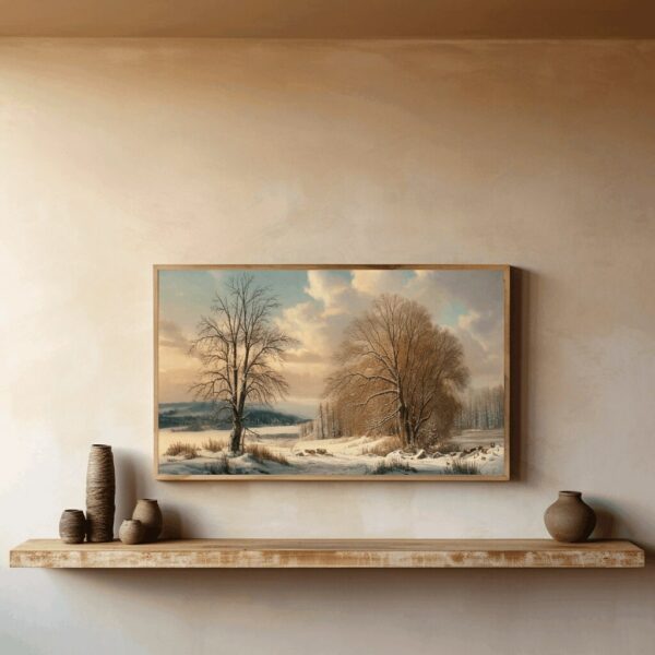 Vintage Snowy Landscape Printable Wall Art - Image 5