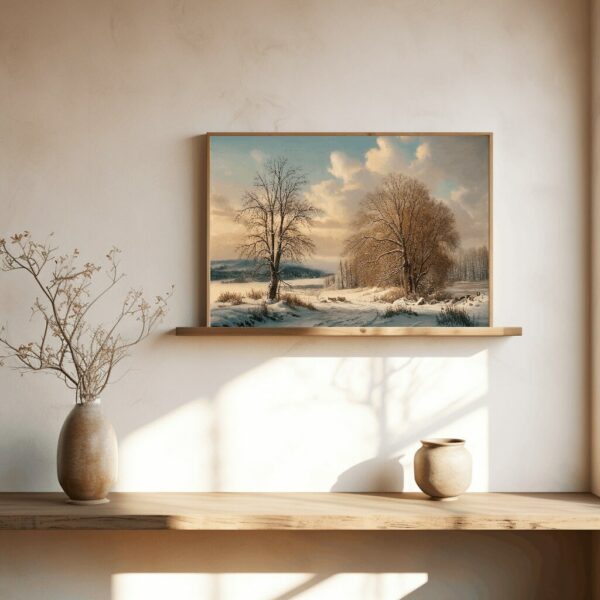Vintage Snowy Landscape Printable Wall Art - Image 4