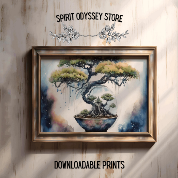 Alien Bonsai Garden in Zero Gravity Printable Wall Art